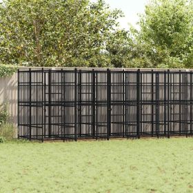 Dog Kennel Black Powder-coated steel 198.5 sq ft Durable Dog Kennel Black Powder-coated steel 198.5 sq ft Durable